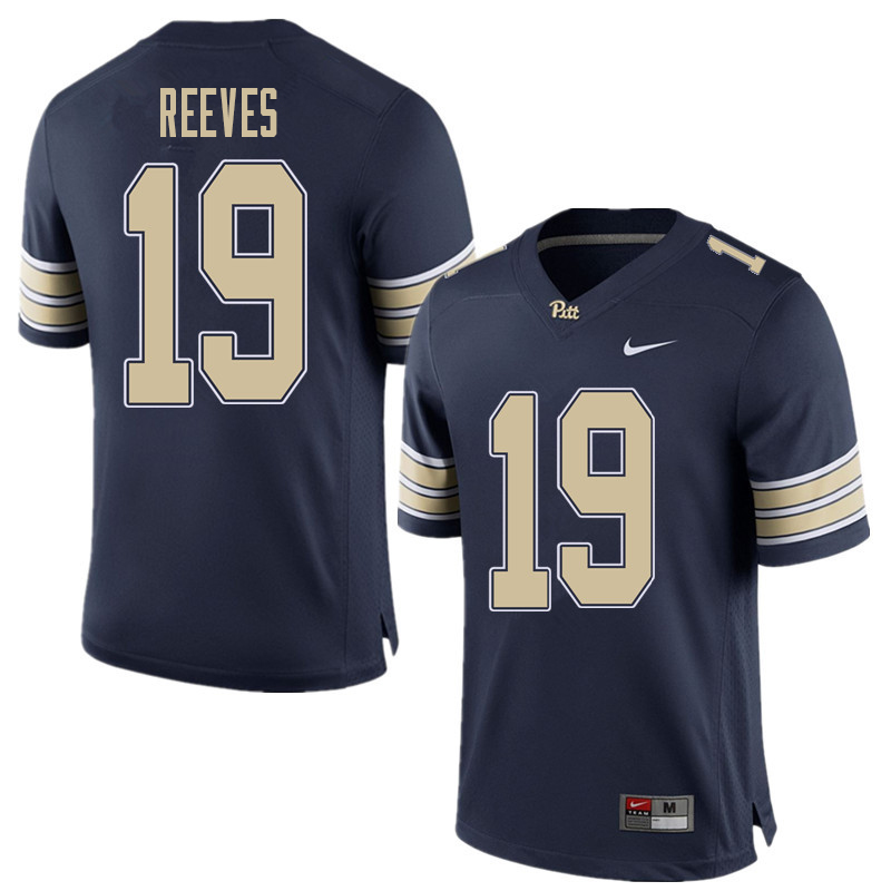 Men #19 Charles Reeves Pittsburgh Panthers College Football Jerseys Sale-Home Blue